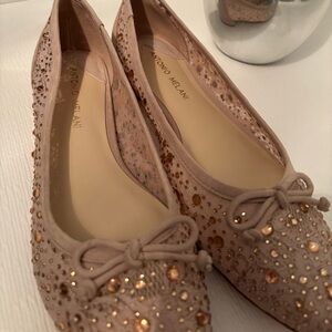 Antonio Melani Blush Pink Rhinestone Flats- size 7.5